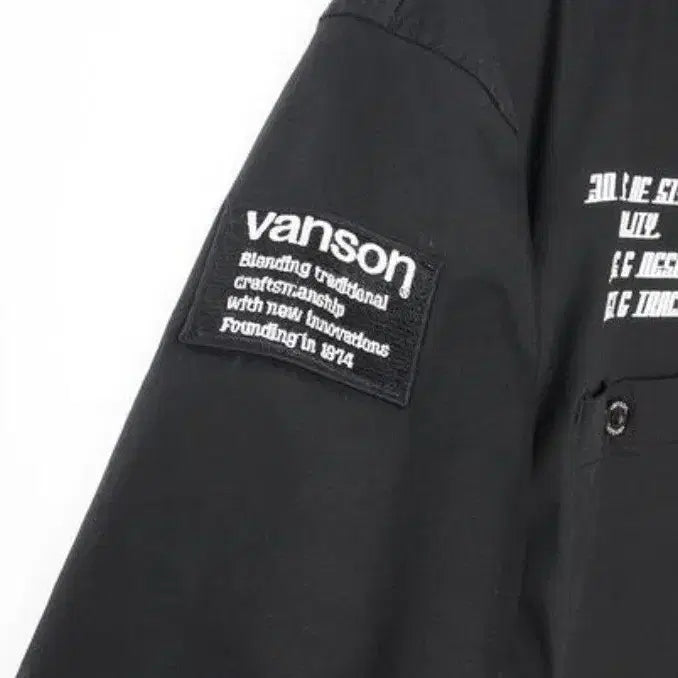 [BUNJANG] Vanson Black Work Shirt / Vanson 반팔 워크 셔츠 블랙