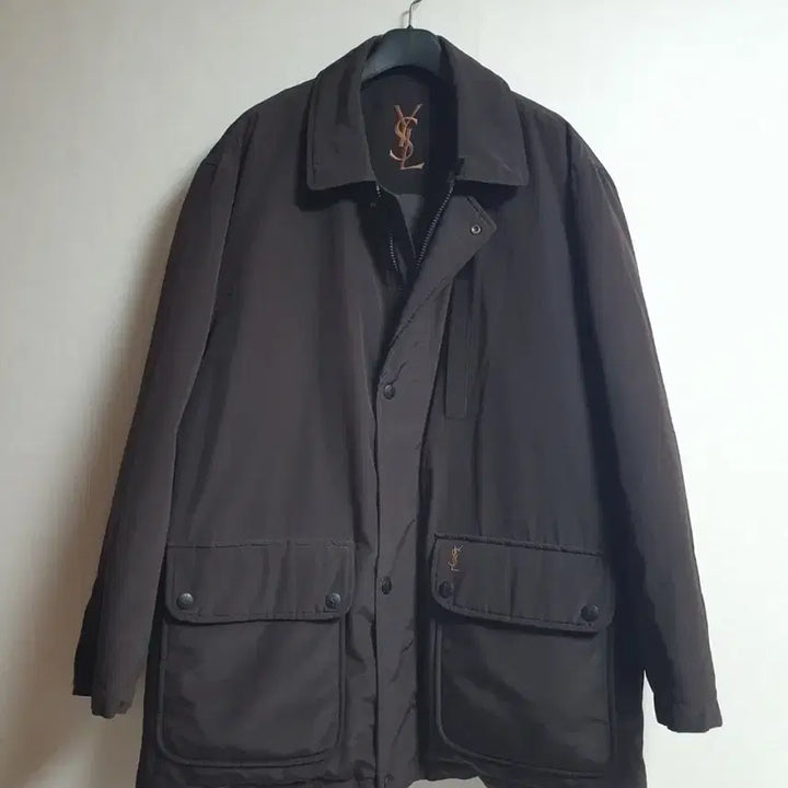[BUNJANG] Saint Laurent Padded Field Jacket Dark Brown / 입생로랑 YSL 패디드 필드 자켓 다크브라운 110 / ESS ES 라인