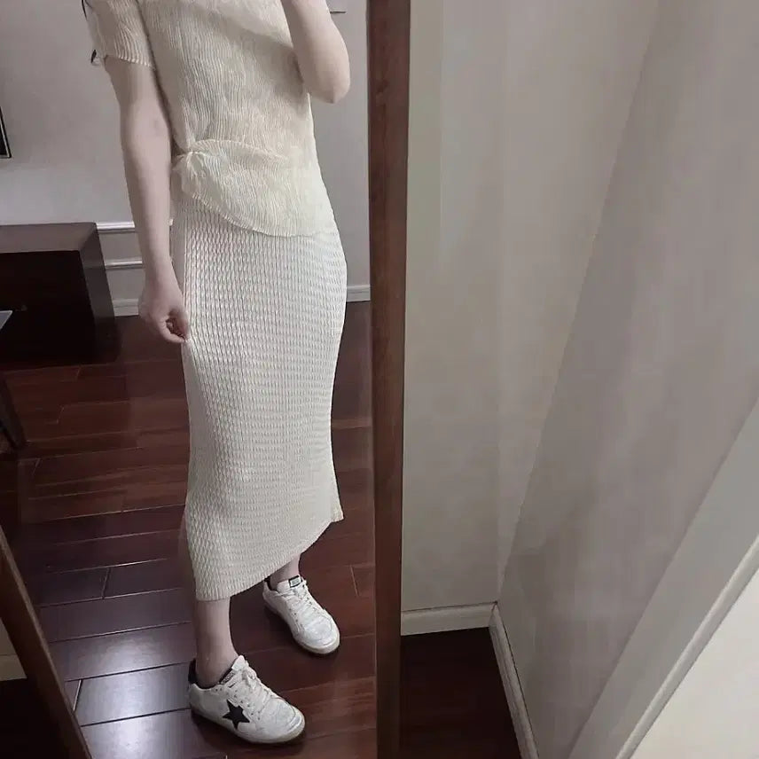 [BUNJANG] Issey Miyake Chiffon Twist Short Sleeve Top / 이세이미야케 쉬폰트위스트 반팔탑