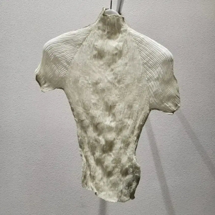 [BUNJANG] Issey Miyake Chiffon Twist Short Sleeve Top / 이세이미야케 쉬폰트위스트 반팔탑