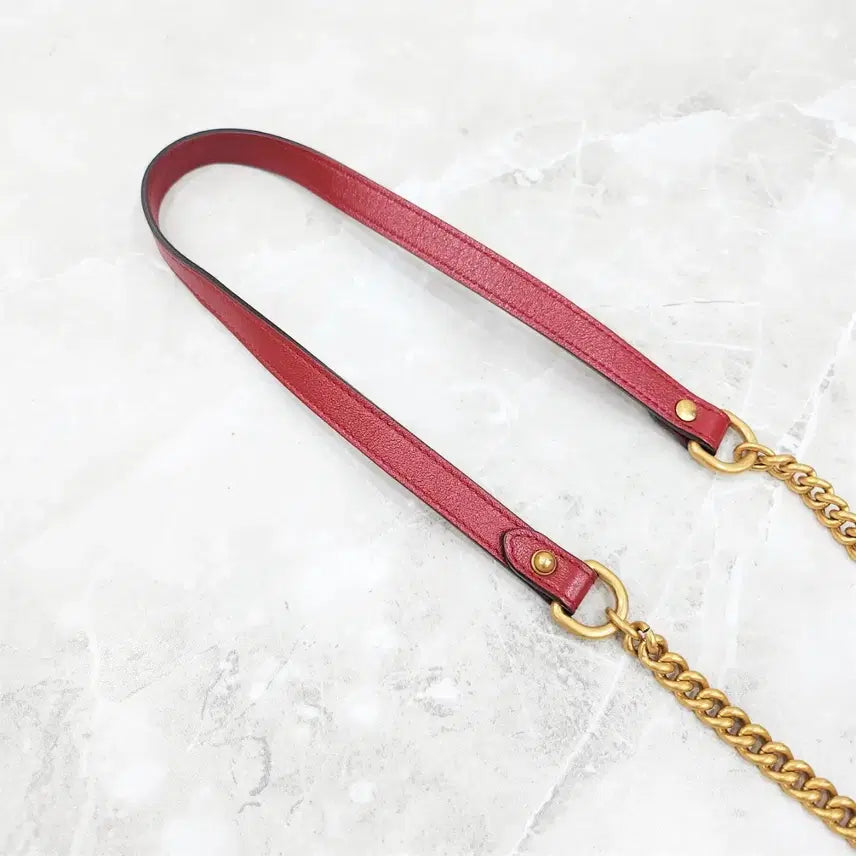 [BUNJANG] Gucci GG Marmont Round Leather Shoulder Bag / 구찌 GG 마몽 라운드 레더 숄더백