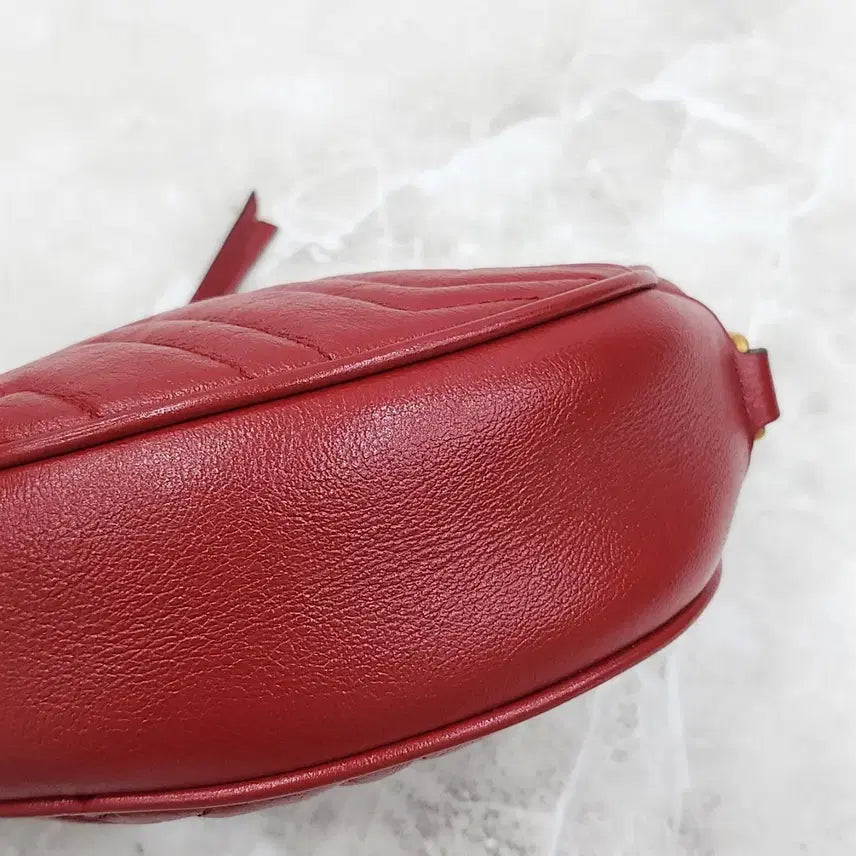 [BUNJANG] Gucci GG Marmont Round Leather Shoulder Bag / 구찌 GG 마몽 라운드 레더 숄더백