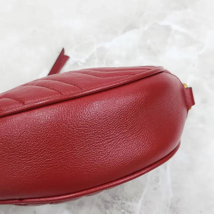 [BUNJANG] Gucci GG Marmont Round Leather Shoulder Bag / 구찌 GG 마몽 라운드 레더 숄더백
