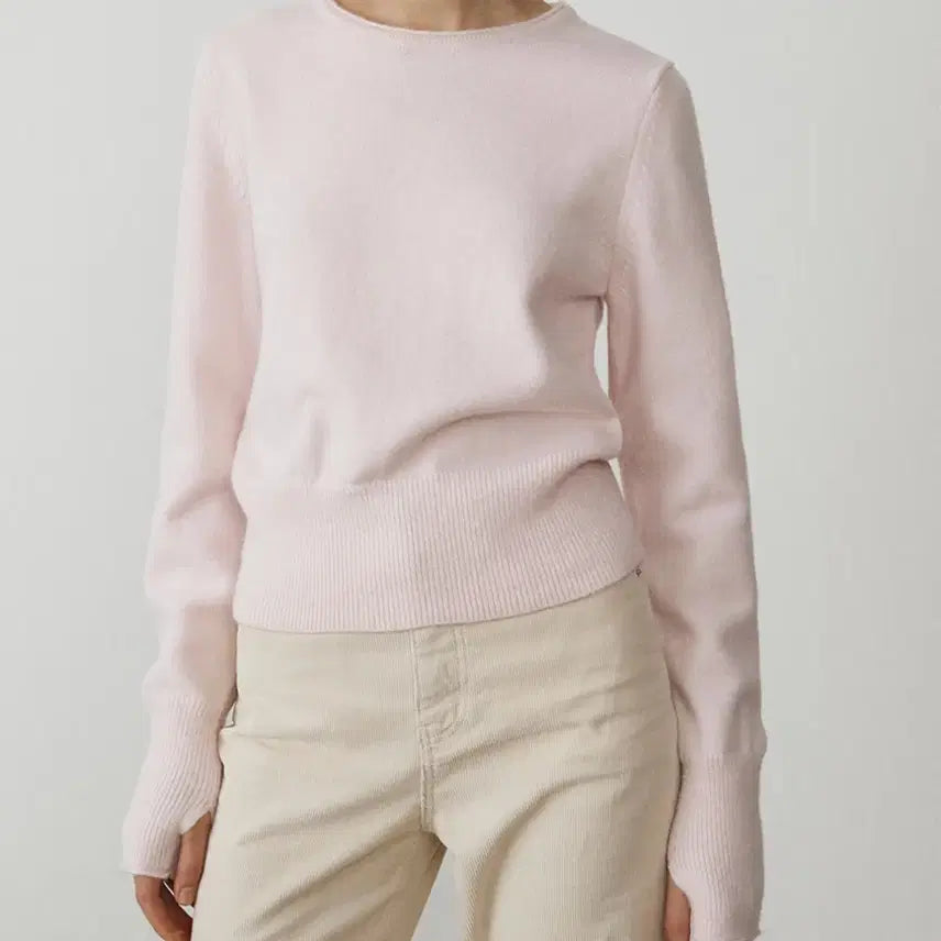 [BUNJANG] DUNST Soft Pink Finger Hole Knit Sweater / [던스트,품절상품] DUNST 핑거홀 소프트핑크 니트