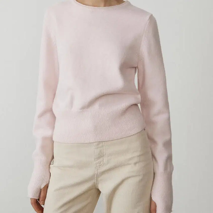 [BUNJANG] DUNST Soft Pink Finger Hole Knit Sweater / [던스트,품절상품] DUNST 핑거홀 소프트핑크 니트