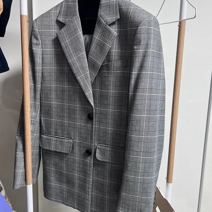 [BUNJANG] Lo-fi Check Blazer Pants Set / 로파이 체크 블레이저 팬츠 셋업