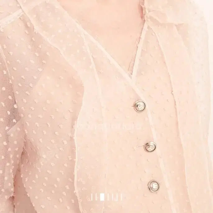 [BUNJANG] Hansum Mine See-Through Blouse / (새상품)한섬 마인 시스루 블라우스 판매해요