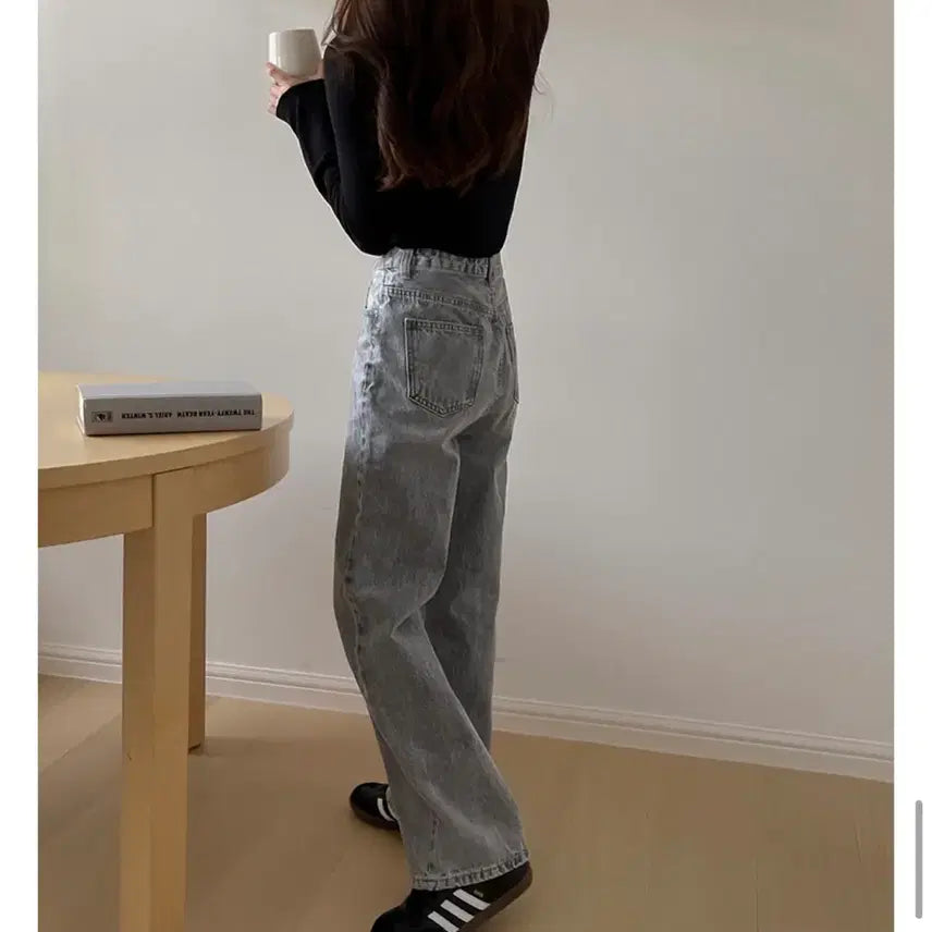[BUNJANG] Wide Denim Pants (Fleece Lined) / 와이드 데님 팬츠(기모)