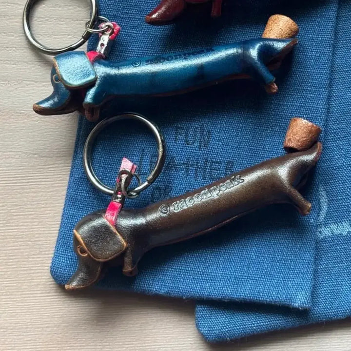 [BUNJANG] Leather Dachshund Keyring / 가죽 닥스훈트 키링