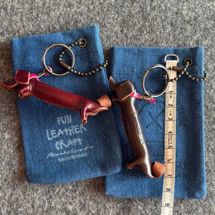[BUNJANG] Leather Dachshund Keyring / 가죽 닥스훈트 키링