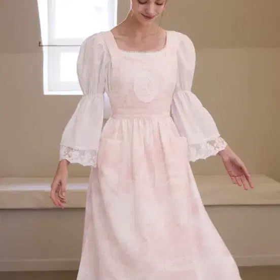 [BUNJANG] DeBeurre J'adore Pink Apron / 드브르베 자도르 앞치마 핑크 택달린새상품