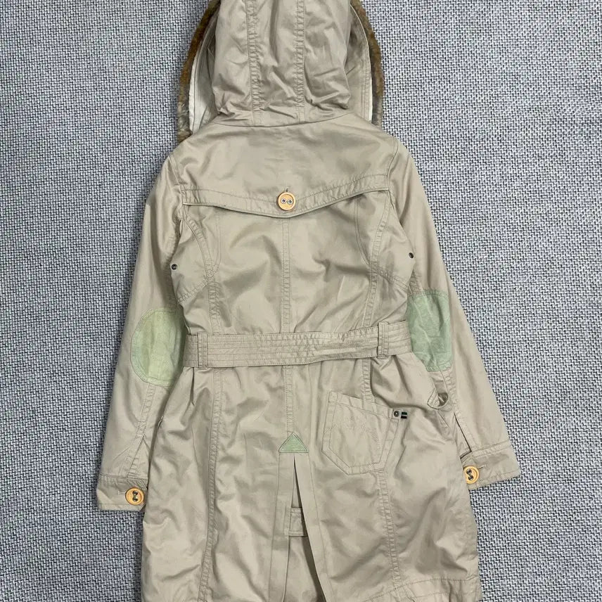 [BUNJANG] Beanpole Beige Hooded Belted Parka Padded Jacket / [여성아우터] 빈폴 퍼 후드 벨트 야상 패딩