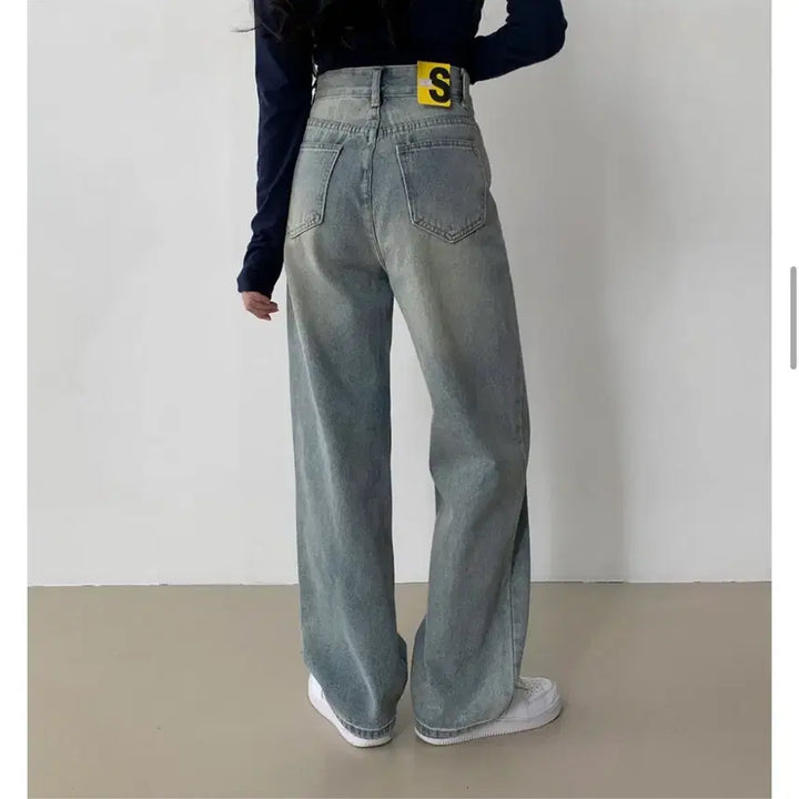 [BUNJANG] Washed Wide Denim Pants / 워싱 와이드 데님 팬츠