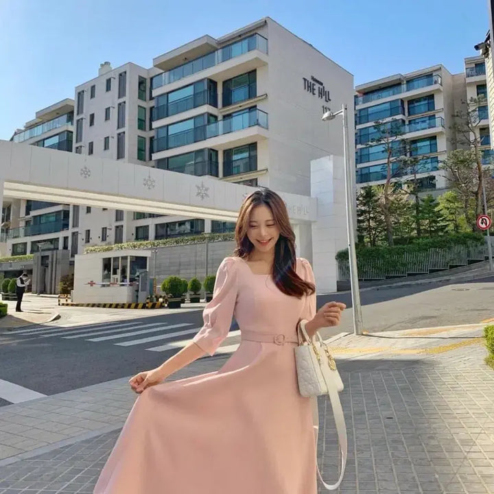 [BUNJANG] Roar Ahreui Kim Minyoung Pink Self-Made Dress / *새상품* 로아르 아옳이 김민영 핑크 자체제작 원피스/브라이덜샤워 하객룩