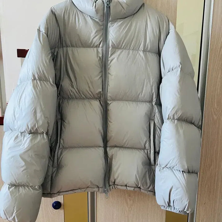 [BUNJANG] Unbranded Light Gray Short Padded Jacket / 라이트 그레이 숏 패딩 점퍼