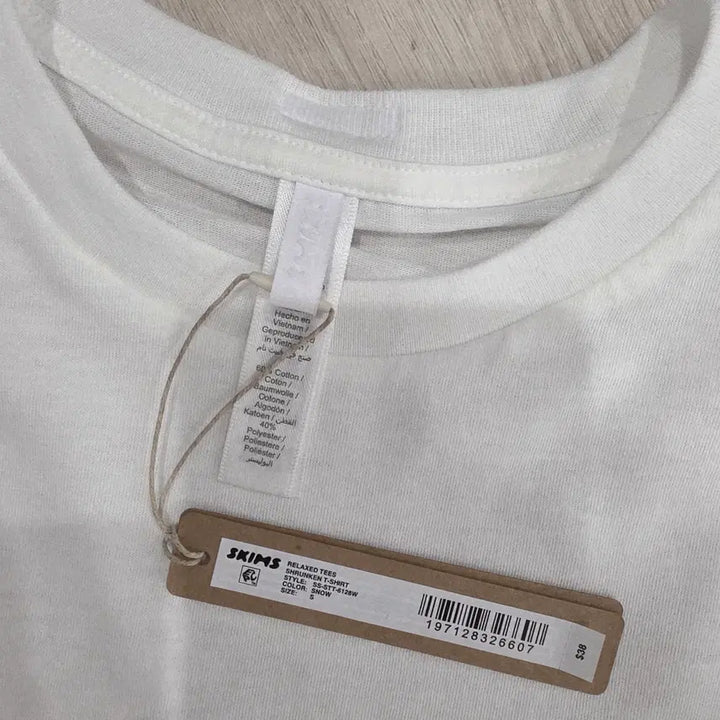 [BUNJANG] SKIMS Relaxed Shrunken T-shirt (White, S) / (새상품) SKIMS 스킴스 릴렉스드 슈렁큰 반팔 티셔츠 S 화이트