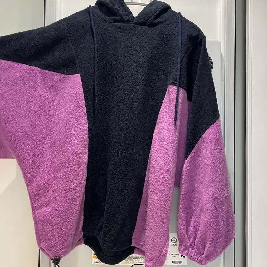 [BUNJANG] Color Block Fleece Hoodie & Pants Set / 후리스/플리스 배색 후드티 & 바지 세트(Free사이즈)