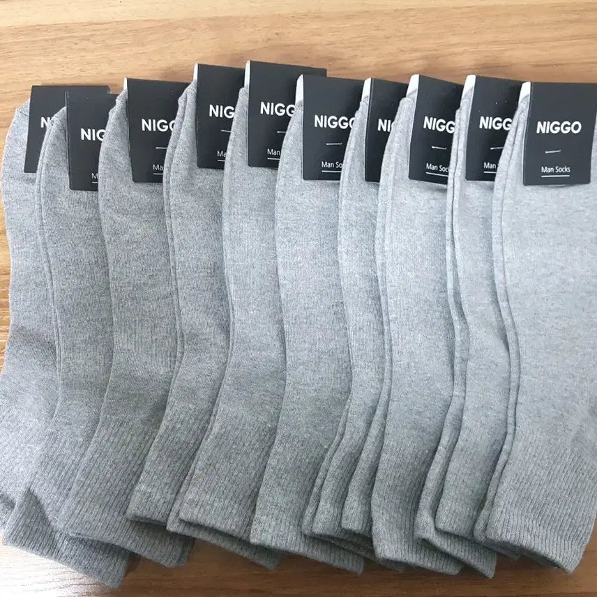 [BUNJANG] Men's Mid-Crew Socks (Gray) - 20 Pairs / 남자중목양말 회색 20켤레