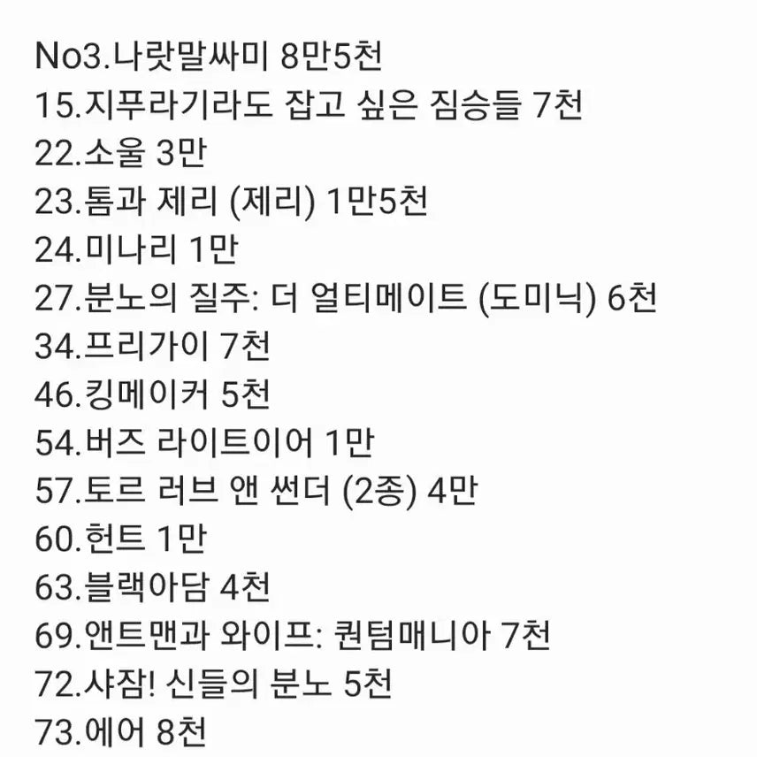 [BUNJANG] Movie Original Ticket / 영화 오리지널 티켓