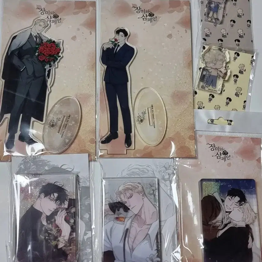 [BUNJANG] Rose and Champagne Glitter Pick Acrylic Stand / 일괄)장미와샴페인 장샴 글리터픽 아크릴 스탠드 코롯토 미개봉