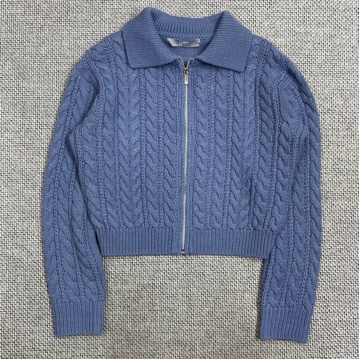 [BUNJANG] 8 Seconds Cable Knit Zip-Up Jacket / [여성상의] 에잇세컨즈 카라 꽈배기 니트 집업 자켓