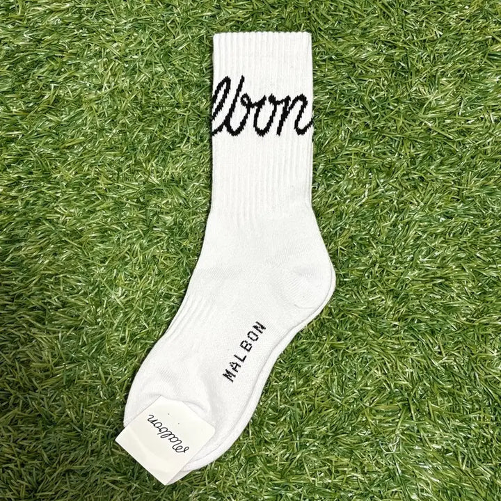 [BUNJANG] Malbon Lettering Logo Golf Socks / 이중쿠션 말본 레터링로고 장목 골프양말
