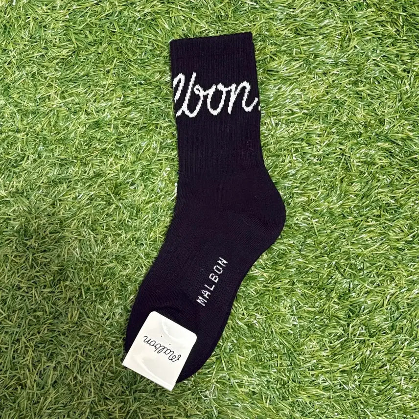 [BUNJANG] Malbon Lettering Logo Golf Socks / 이중쿠션 말본 레터링로고 장목 골프양말