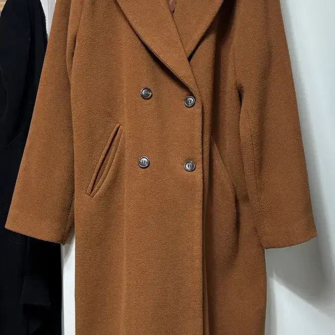 [SOLD OUT] [세탁완료] 여성 브라운 갈색 롱코트 누빔코트 겨울 가을 코트
