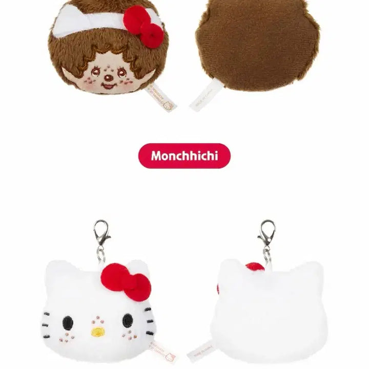 [BUNJANG] Monchhichi Hello Kitty 50th Anniversary Plush Charm Set / [미개봉] 몬치치 X 헬로키티 50주년 한정 플러시 참 세트 팔아요