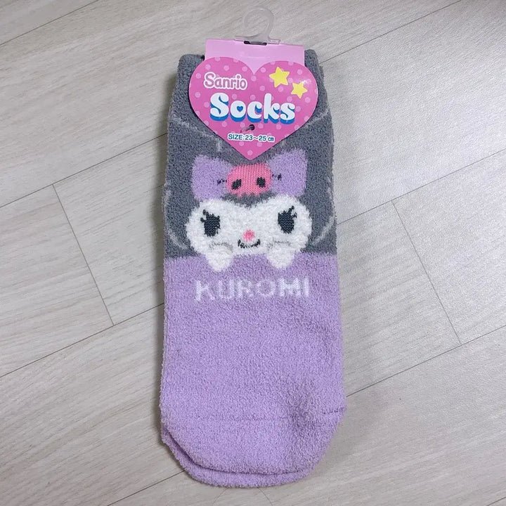[BUNJANG] Sanrio Kuromi Sleep Socks 230-250cm / 일본정품 산리오 쿠로미 수면 양말 털양말 230~250cm