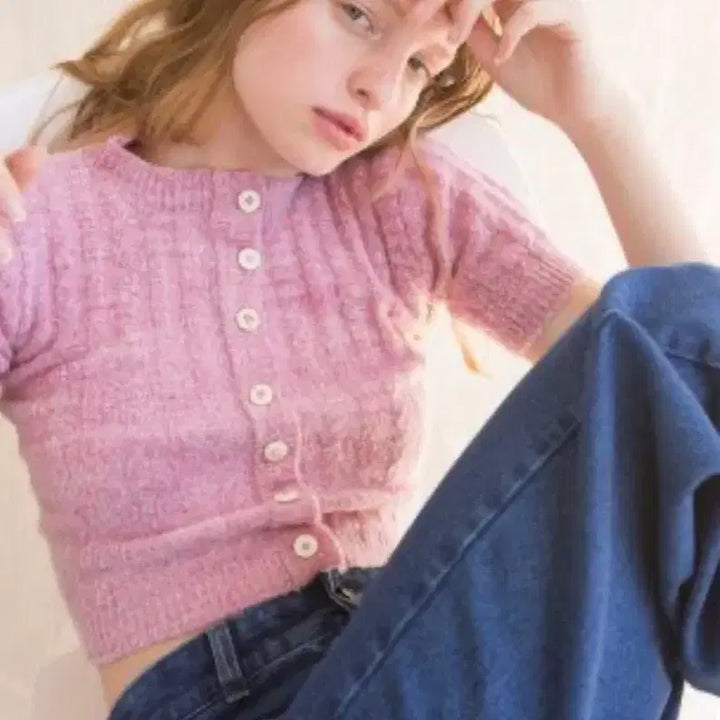 [BUNJANG] Tach Clothing Knit Short Sleeve Top / Tach - 타치 클로딩 니트 반팔 탑 S (단추 포인트 탑,가디건 아님