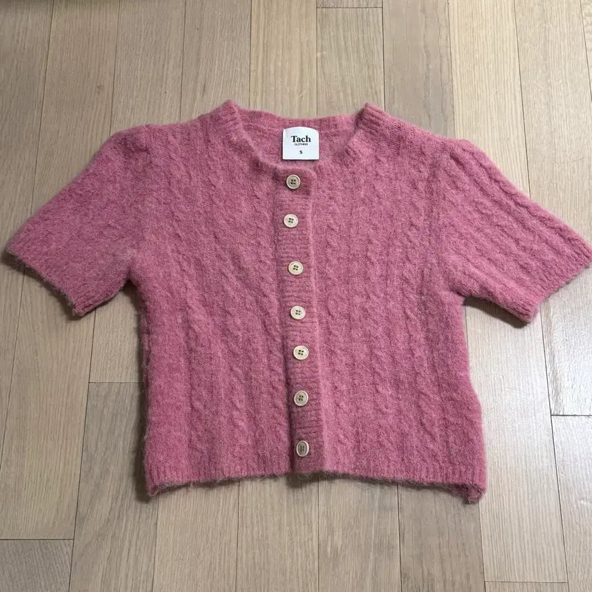 [BUNJANG] Tach Clothing Knit Short Sleeve Top / Tach - 타치 클로딩 니트 반팔 탑 S (단추 포인트 탑,가디건 아님