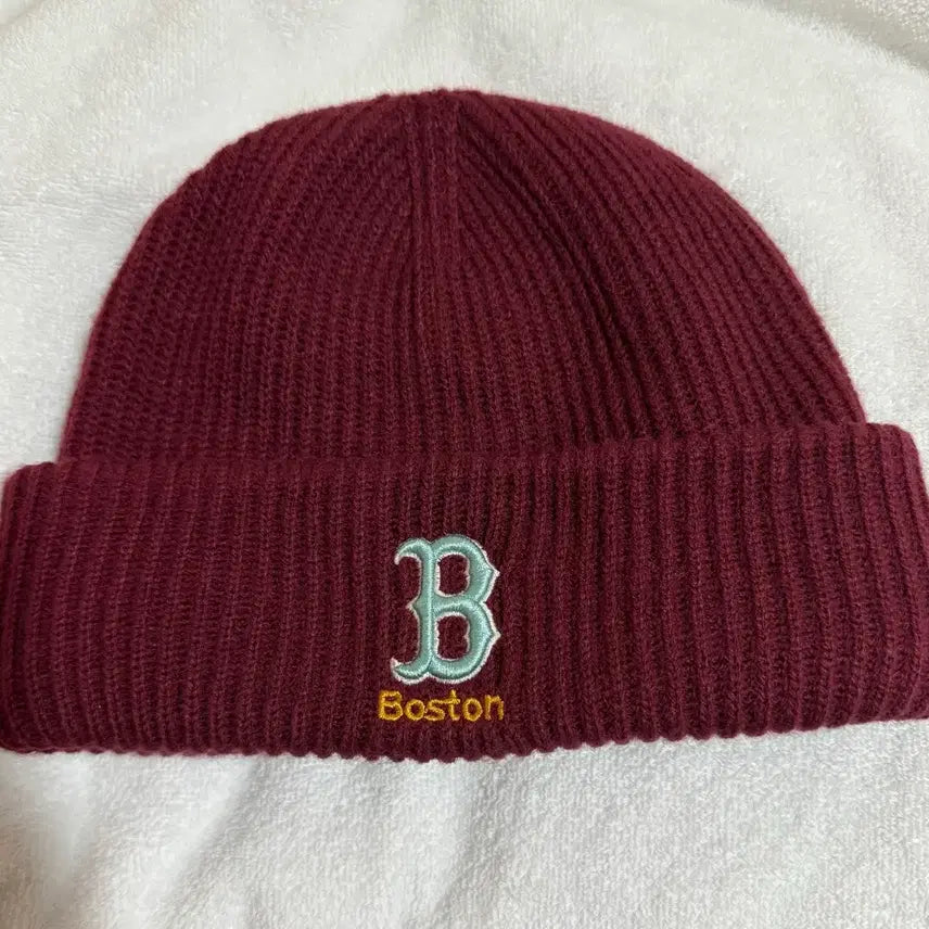 [BUNJANG] MLB Burgundy Beanie / mlb 버건디 비니
