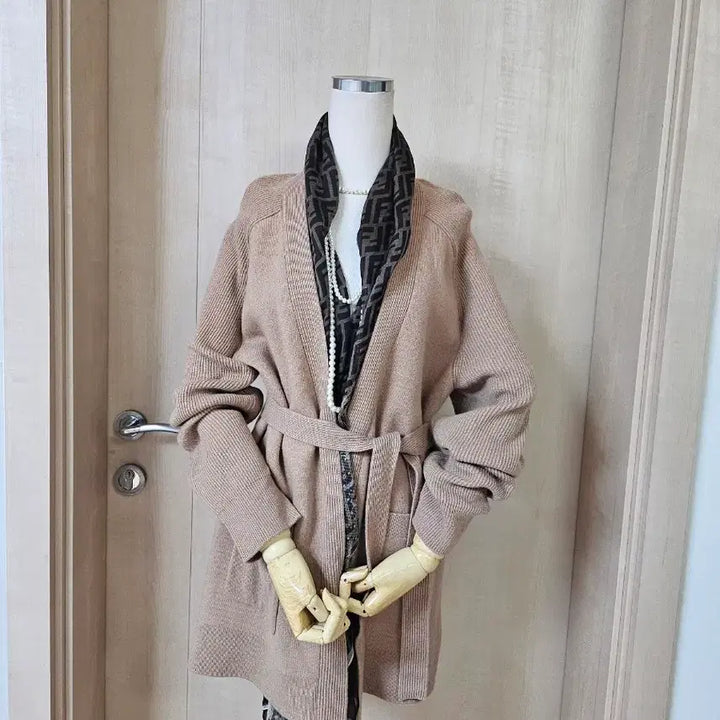 [BUNJANG] Lacoste Knit Cardigan / 라코스테 벨트 니트 가디건