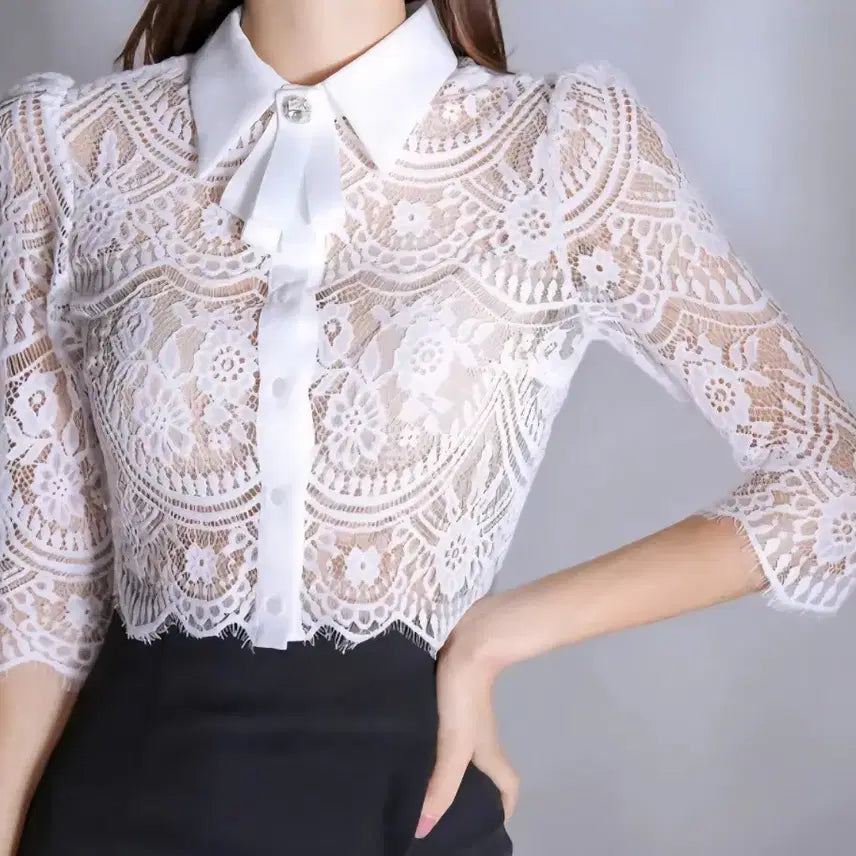 [BUNJANG] Unbranded Lace Blouse S / 레이스블라우스