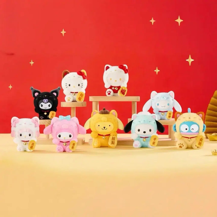 [BUNJANG] Sanrio Retro Cat Plushie Keyring / 산리오 헬로키티 쿠로미 마이멜로디 폼폼푸린 한교동 포챠코 복고양이 인형