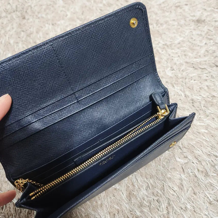 [BUNJANG] Prada Saffiano Navy Long Wallet / (빈티지박스)프라다 정품 사피아노 네이비색 장지갑