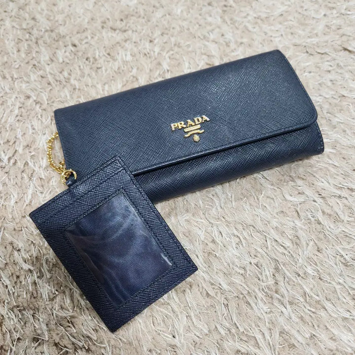[BUNJANG] Prada Saffiano Navy Long Wallet / (빈티지박스)프라다 정품 사피아노 네이비색 장지갑