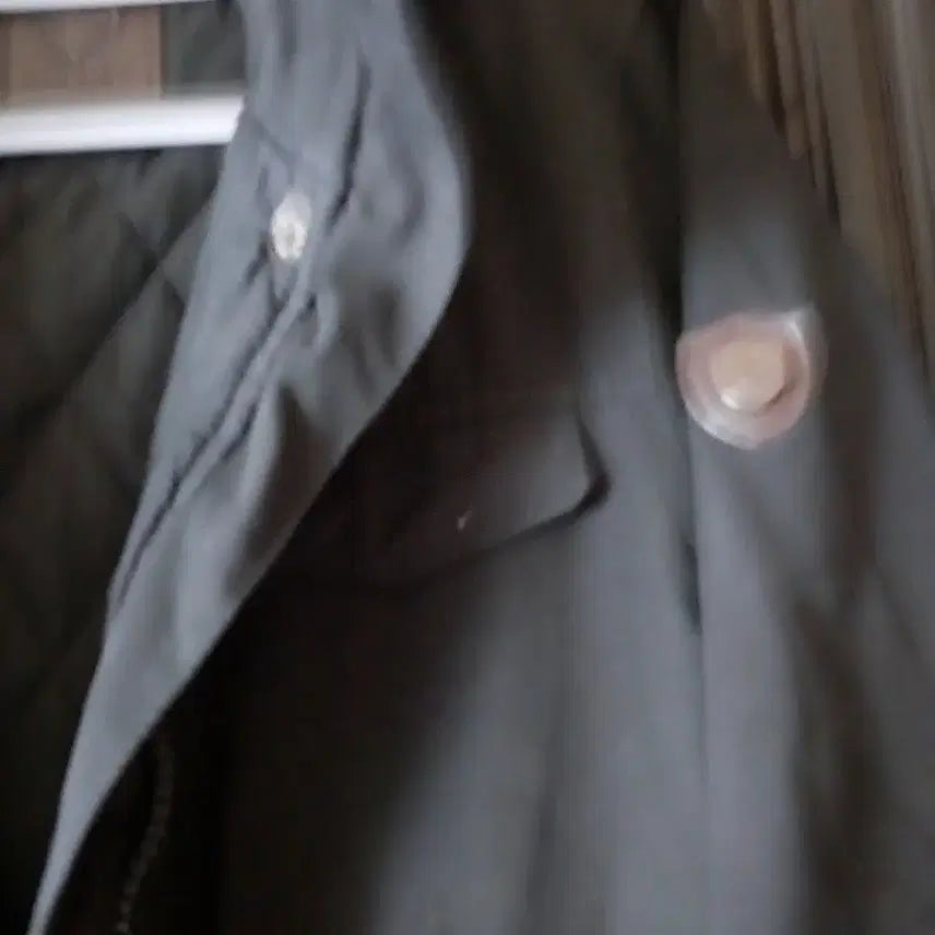 [BUNJANG] Black Quilted Hooded Long Parka / 블랙 누빔후드 코트