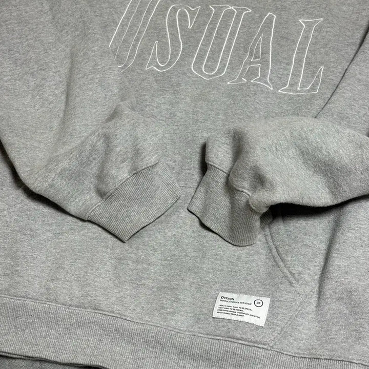 [BUNJANG] Default Usual Gray Hoodie / Default Usual 회색 후드티