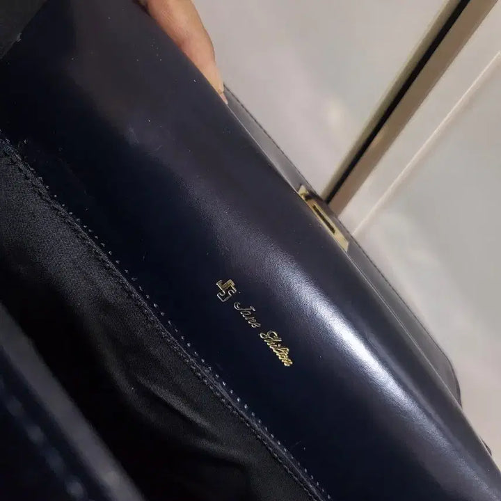 [BUNJANG] Navy Leather Tote Bag / 네이비 소가죽 토트백