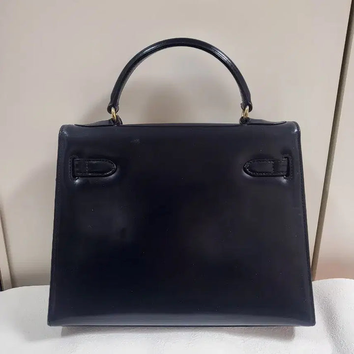 [BUNJANG] Navy Leather Tote Bag / 네이비 소가죽 토트백