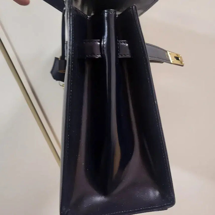 [BUNJANG] Navy Leather Tote Bag / 네이비 소가죽 토트백