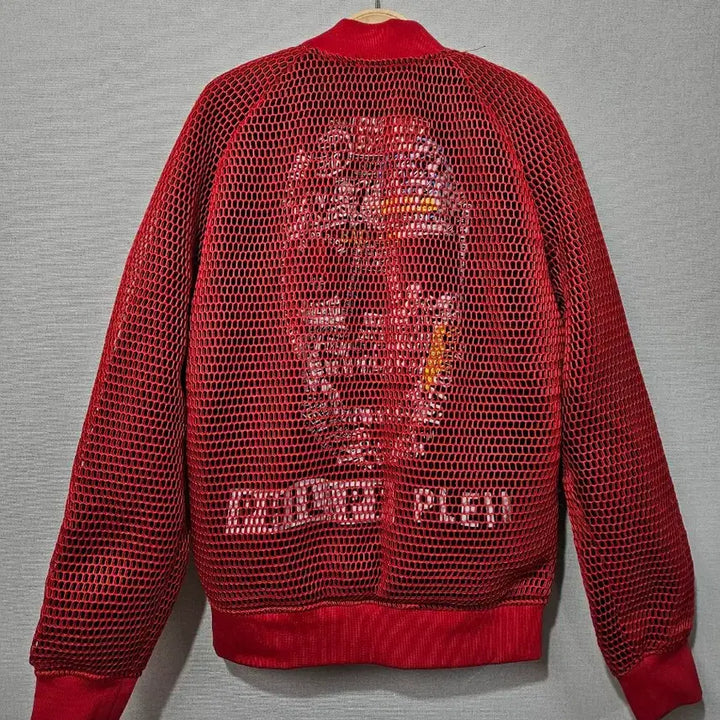 [BUNJANG] Philipp Plein Mesh Red Bomber Jacket / (정품)필립 플레인 메쉬 레드 봄버 자켓