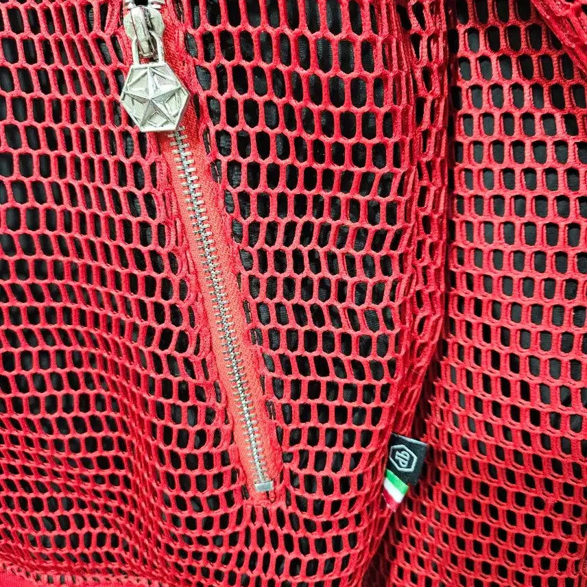 [BUNJANG] Philipp Plein Mesh Red Bomber Jacket / (정품)필립 플레인 메쉬 레드 봄버 자켓