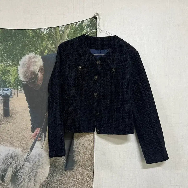 [BUNJANG] Navy Tweed Jacket / 네이비 트위드 자켓