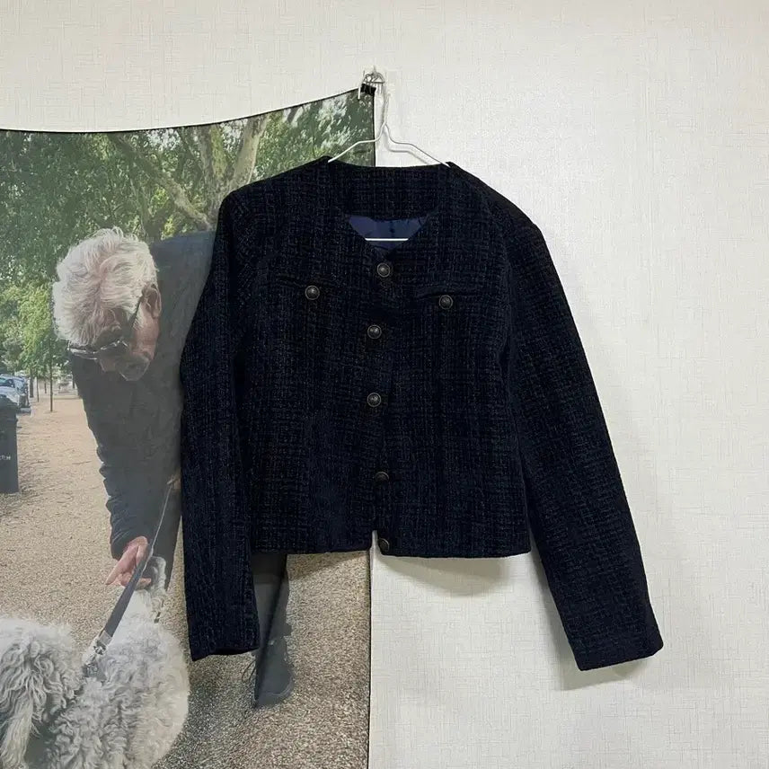 [BUNJANG] Navy Tweed Jacket / 네이비 트위드 자켓