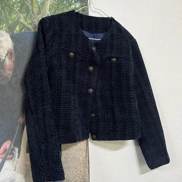 [BUNJANG] Navy Tweed Jacket / 네이비 트위드 자켓