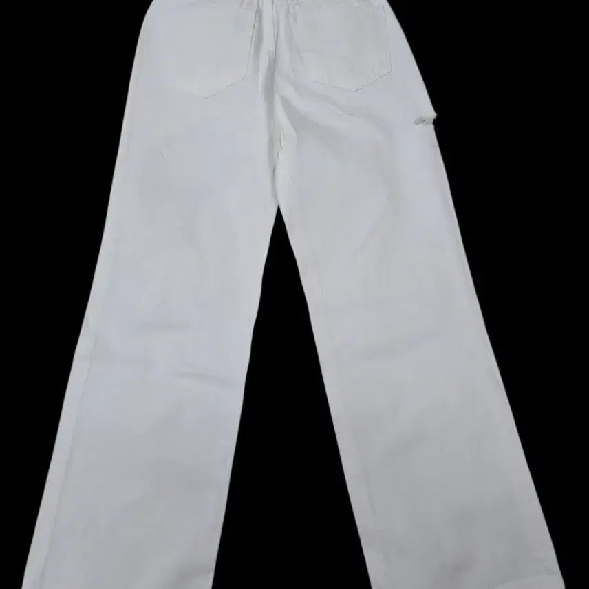 [BUNJANG] White Wide Denim Pants / 화이트 데미지 와이드 데님 팬츠 23  25