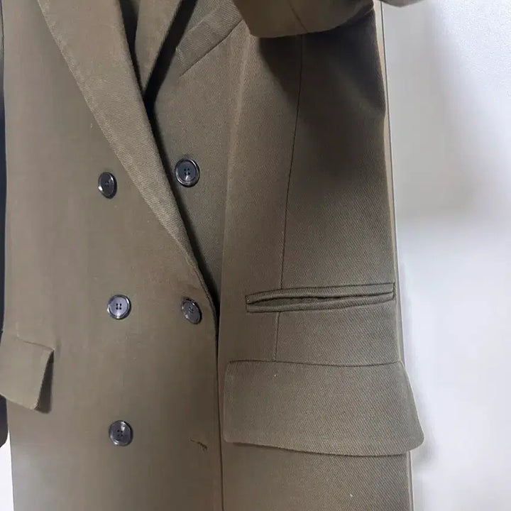 [BUNJANG] Sandro Double Breasted Coat Khaki S / Sandro 더블 브레스트 코트 카키색 S 드라이완료